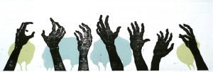 hands reaching