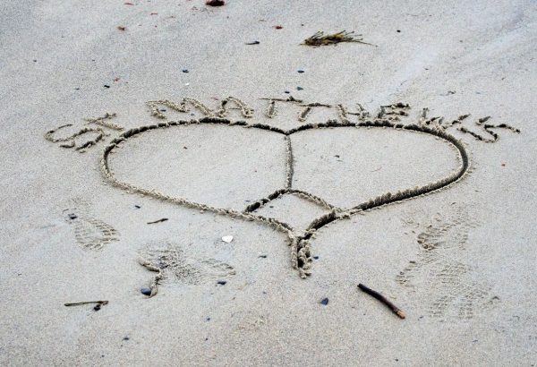 Photo: 2019 Heart of Peace Retreat in Maine - Heart in the sand