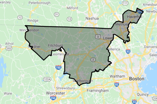 Image: Massachusetts 3rd Congressional District 